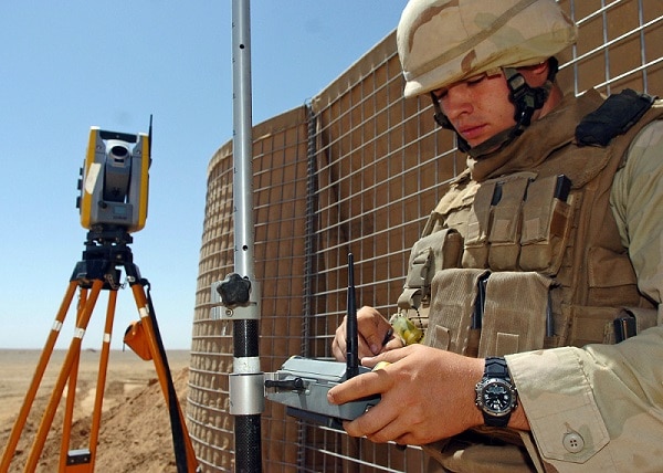 090904-N-4440L-003
HELMAND PROVINCE, Afghanistan (Sept. 4, 2009) Engineering Aide 3rd Class William Anderson, assigned to Naval Mobile Construction Battalion (NMCB) 74, programs a Trimble S6 Total Station robotic surveying system. This advanced technology provides Anderson with precise stakeout points for the perimeter of the Camp Leatherneck expansion project. (U.S. Navy photo by Mass Communication Specialist 2nd Class Michael Lindsey/Released)